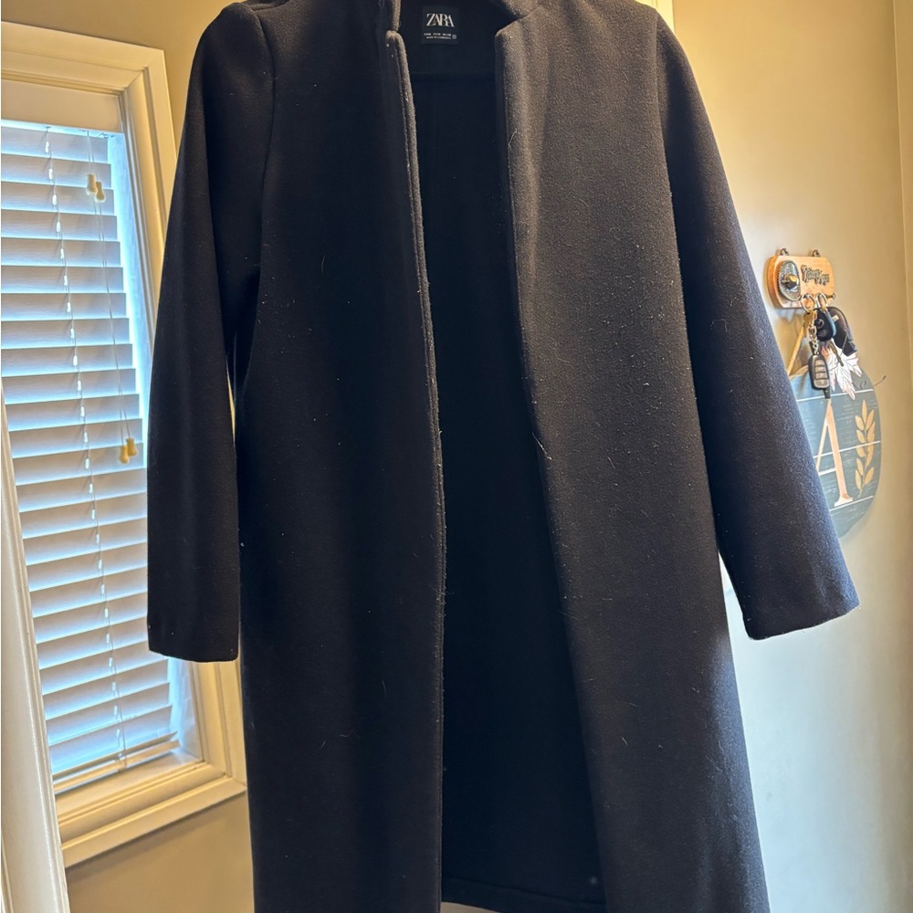 Zara Black Over Coat Medium